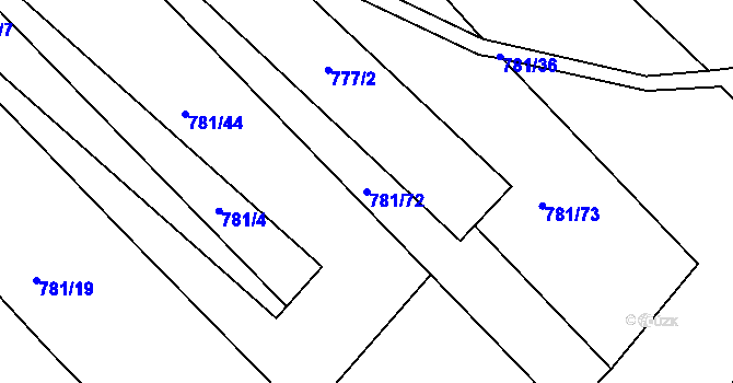 Parcela st. 781/72 v KÚ Ketkovice, Katastrální mapa