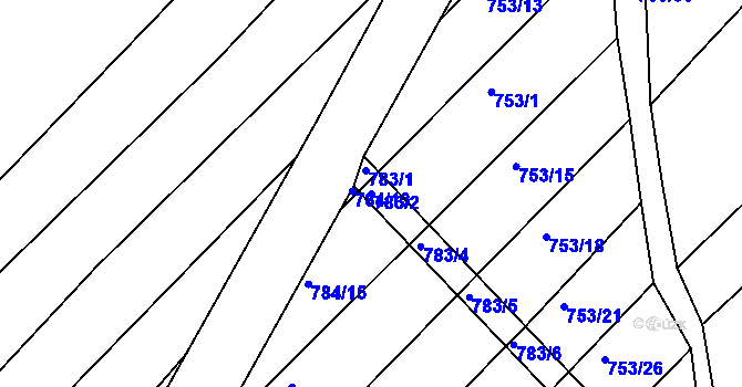 Parcela st. 783/2 v KÚ Ketkovice, Katastrální mapa