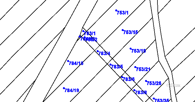 Parcela st. 783/4 v KÚ Ketkovice, Katastrální mapa
