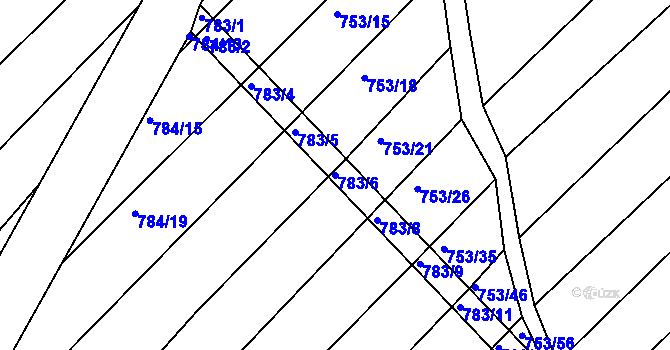 Parcela st. 783/6 v KÚ Ketkovice, Katastrální mapa