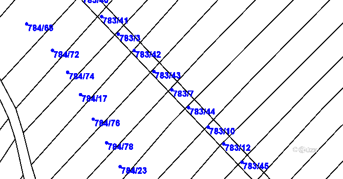 Parcela st. 783/7 v KÚ Ketkovice, Katastrální mapa