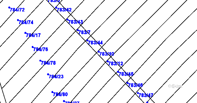 Parcela st. 783/10 v KÚ Ketkovice, Katastrální mapa