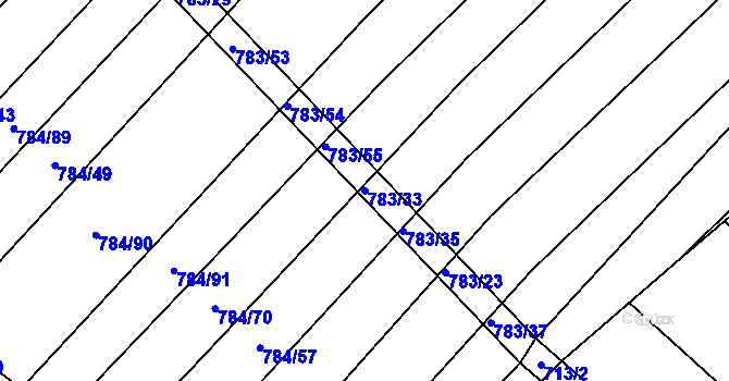 Parcela st. 783/33 v KÚ Ketkovice, Katastrální mapa