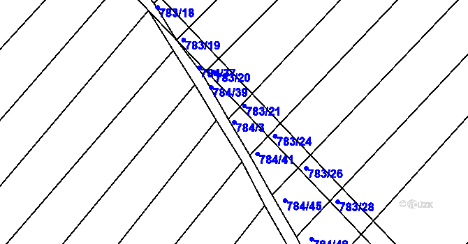 Parcela st. 784/3 v KÚ Ketkovice, Katastrální mapa