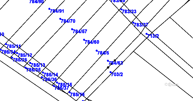 Parcela st. 784/5 v KÚ Ketkovice, Katastrální mapa