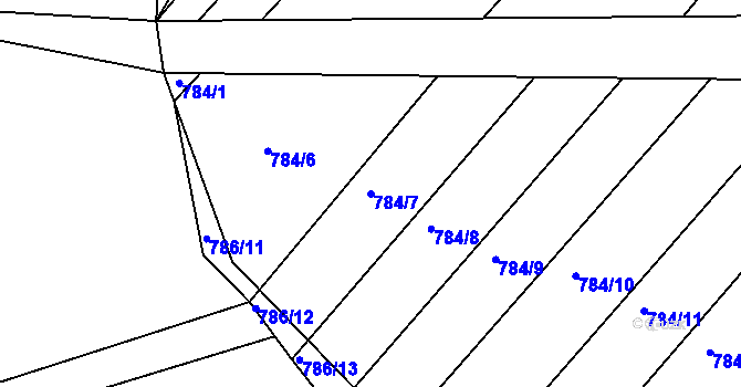 Parcela st. 784/7 v KÚ Ketkovice, Katastrální mapa