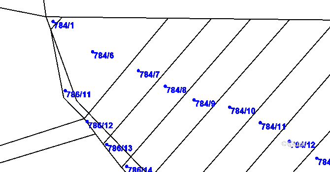 Parcela st. 784/8 v KÚ Ketkovice, Katastrální mapa