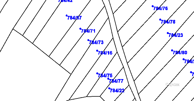 Parcela st. 784/16 v KÚ Ketkovice, Katastrální mapa