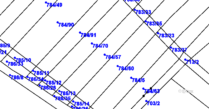 Parcela st. 784/57 v KÚ Ketkovice, Katastrální mapa