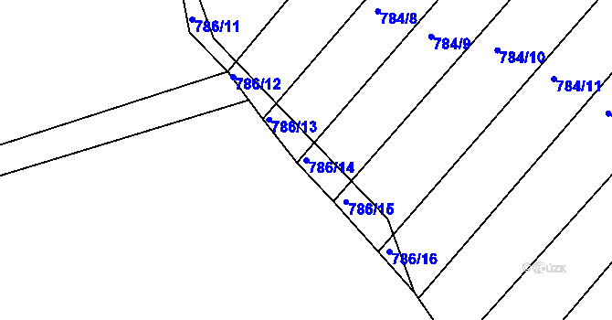 Parcela st. 786/14 v KÚ Ketkovice, Katastrální mapa
