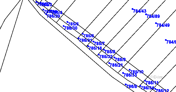 Parcela st. 786/18 v KÚ Ketkovice, Katastrální mapa