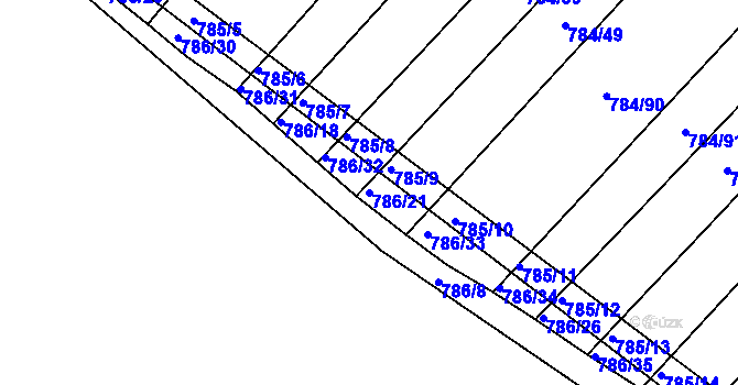Parcela st. 786/21 v KÚ Ketkovice, Katastrální mapa