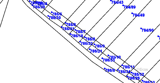 Parcela st. 786/32 v KÚ Ketkovice, Katastrální mapa