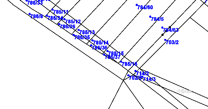 Parcela st. 786/37 v KÚ Ketkovice, Katastrální mapa