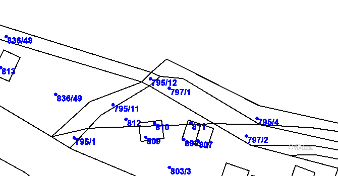 Parcela st. 797/1 v KÚ Ketkovice, Katastrální mapa