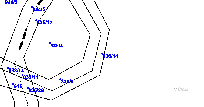 Parcela st. 836/14 v KÚ Ketkovice, Katastrální mapa
