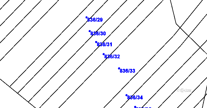 Parcela st. 836/32 v KÚ Ketkovice, Katastrální mapa