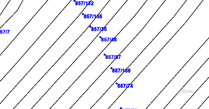 Parcela st. 857/57 v KÚ Ketkovice, Katastrální mapa
