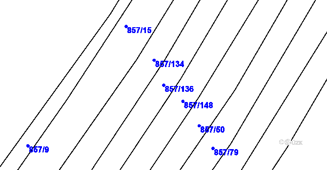 Parcela st. 857/136 v KÚ Ketkovice, Katastrální mapa