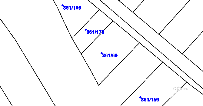 Parcela st. 861/69 v KÚ Ketkovice, Katastrální mapa