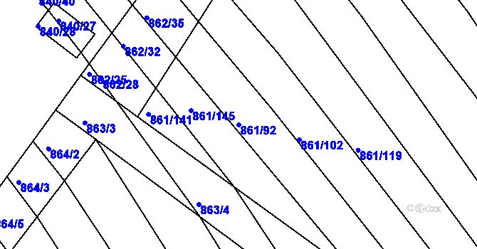 Parcela st. 861/92 v KÚ Ketkovice, Katastrální mapa