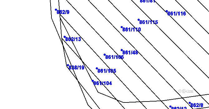 Parcela st. 861/106 v KÚ Ketkovice, Katastrální mapa