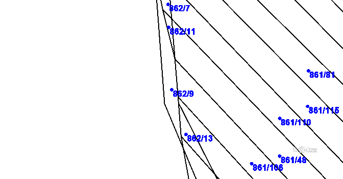 Parcela st. 862/9 v KÚ Ketkovice, Katastrální mapa
