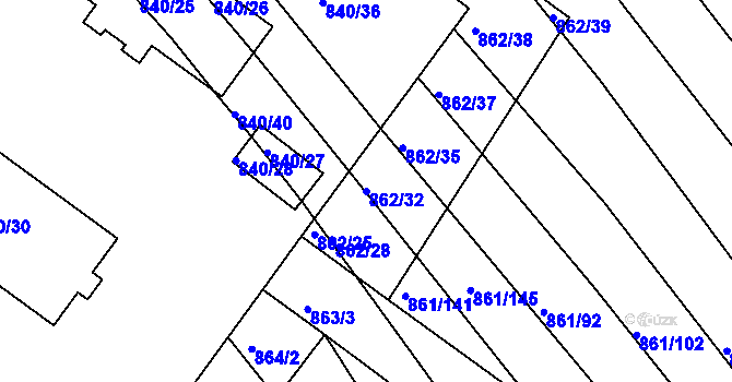 Parcela st. 862/32 v KÚ Ketkovice, Katastrální mapa