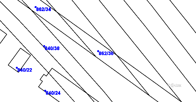 Parcela st. 862/36 v KÚ Ketkovice, Katastrální mapa