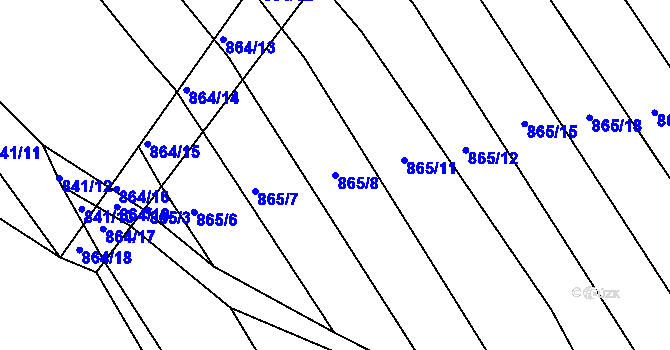 Parcela st. 865/8 v KÚ Ketkovice, Katastrální mapa