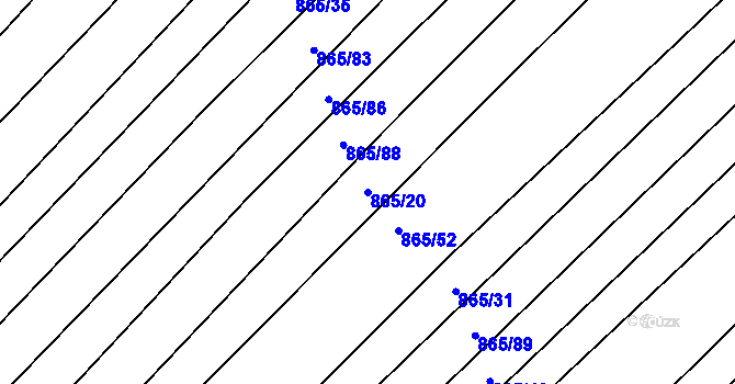 Parcela st. 865/20 v KÚ Ketkovice, Katastrální mapa