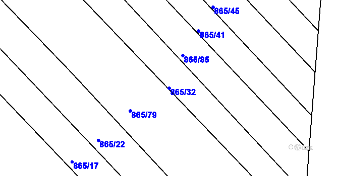 Parcela st. 865/32 v KÚ Ketkovice, Katastrální mapa