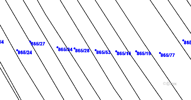 Parcela st. 865/53 v KÚ Ketkovice, Katastrální mapa