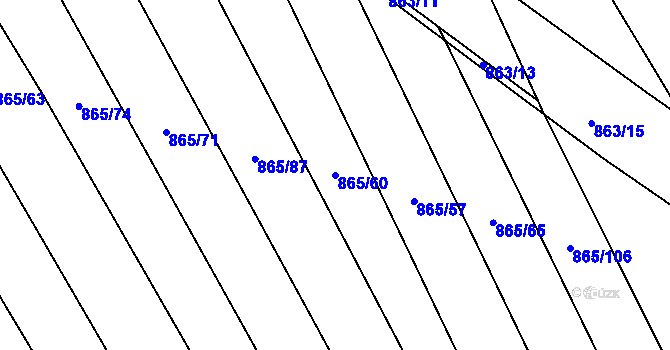 Parcela st. 865/60 v KÚ Ketkovice, Katastrální mapa