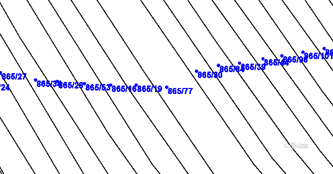 Parcela st. 865/77 v KÚ Ketkovice, Katastrální mapa