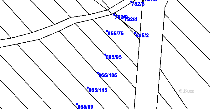Parcela st. 865/95 v KÚ Ketkovice, Katastrální mapa