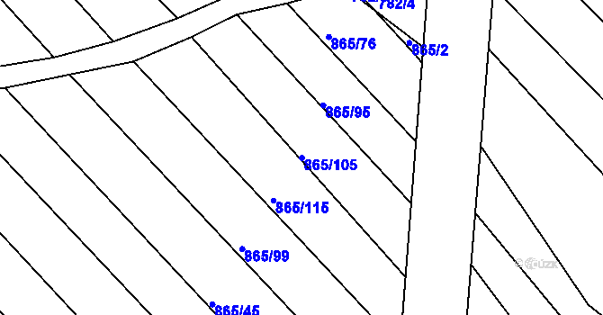 Parcela st. 865/105 v KÚ Ketkovice, Katastrální mapa