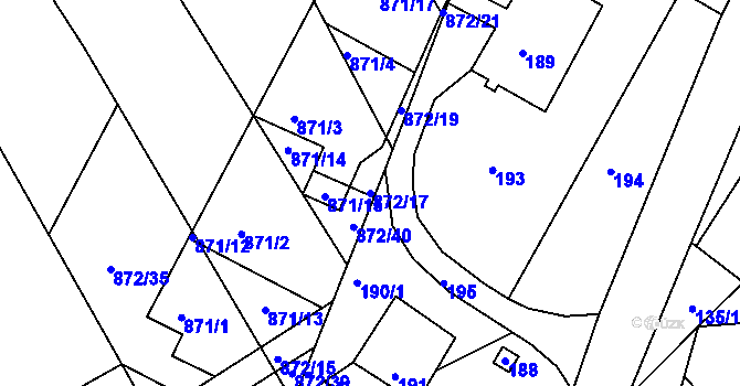 Parcela st. 872/17 v KÚ Ketkovice, Katastrální mapa