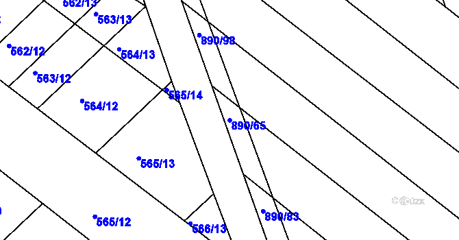 Parcela st. 890/65 v KÚ Ketkovice, Katastrální mapa