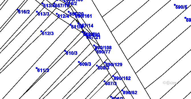 Parcela st. 890/77 v KÚ Ketkovice, Katastrální mapa