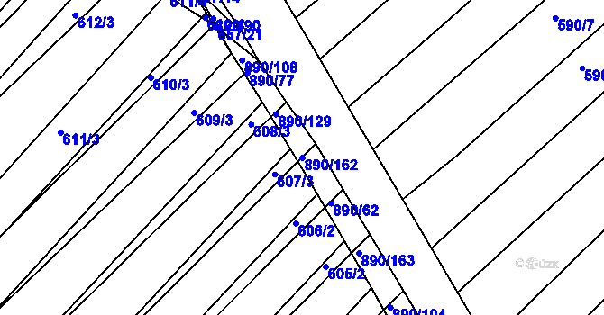 Parcela st. 890/162 v KÚ Ketkovice, Katastrální mapa