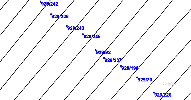 Parcela st. 929/92 v KÚ Ketkovice, Katastrální mapa