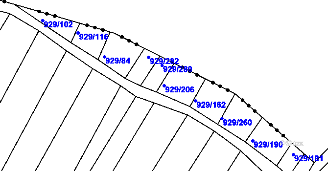 Parcela st. 929/206 v KÚ Ketkovice, Katastrální mapa