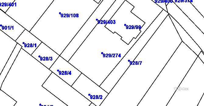 Parcela st. 929/274 v KÚ Ketkovice, Katastrální mapa