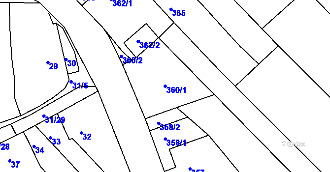 Parcela st. 360/1 v KÚ Ketkovice, Katastrální mapa