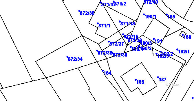 Parcela st. 872/36 v KÚ Ketkovice, Katastrální mapa