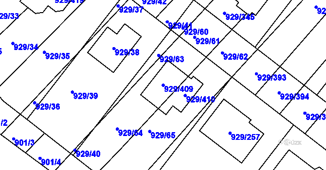Parcela st. 929/409 v KÚ Ketkovice, Katastrální mapa