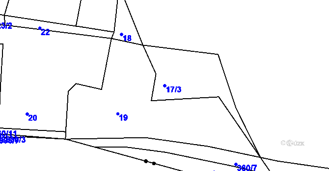 Parcela st. 17/3 v KÚ Kfely u Ostrova, Katastrální mapa