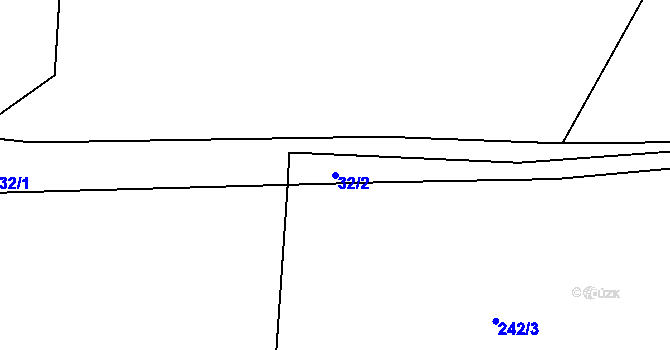 Parcela st. 32/2 v KÚ Kfely u Ostrova, Katastrální mapa
