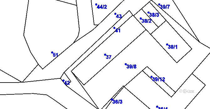 Parcela st. 37 v KÚ Kfely u Ostrova, Katastrální mapa